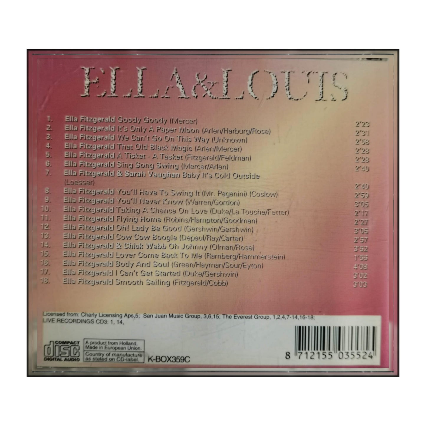 Ella Fitzgerald & Louis Armstrong: Ella And Louis DISC-3
