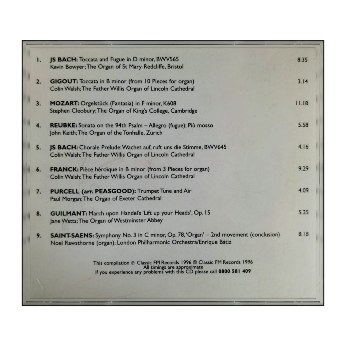 Classic FM: The Essential Music Collection 12 All Time Great Organ Music