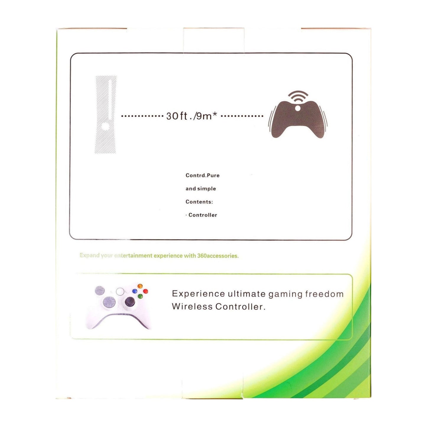 XBOX 360: Controller Wireless (Black)