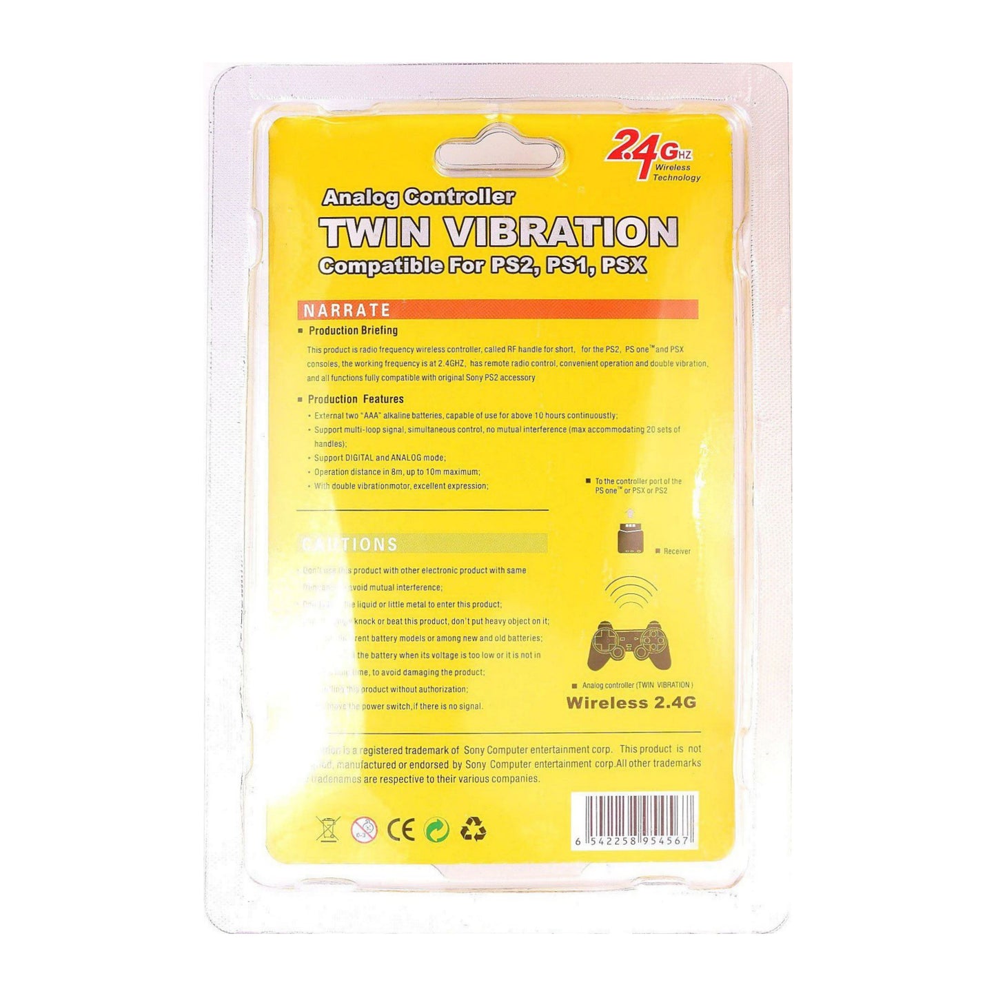 PlayStation 2: Controller Wireless (GREEN TRANSPARENT)