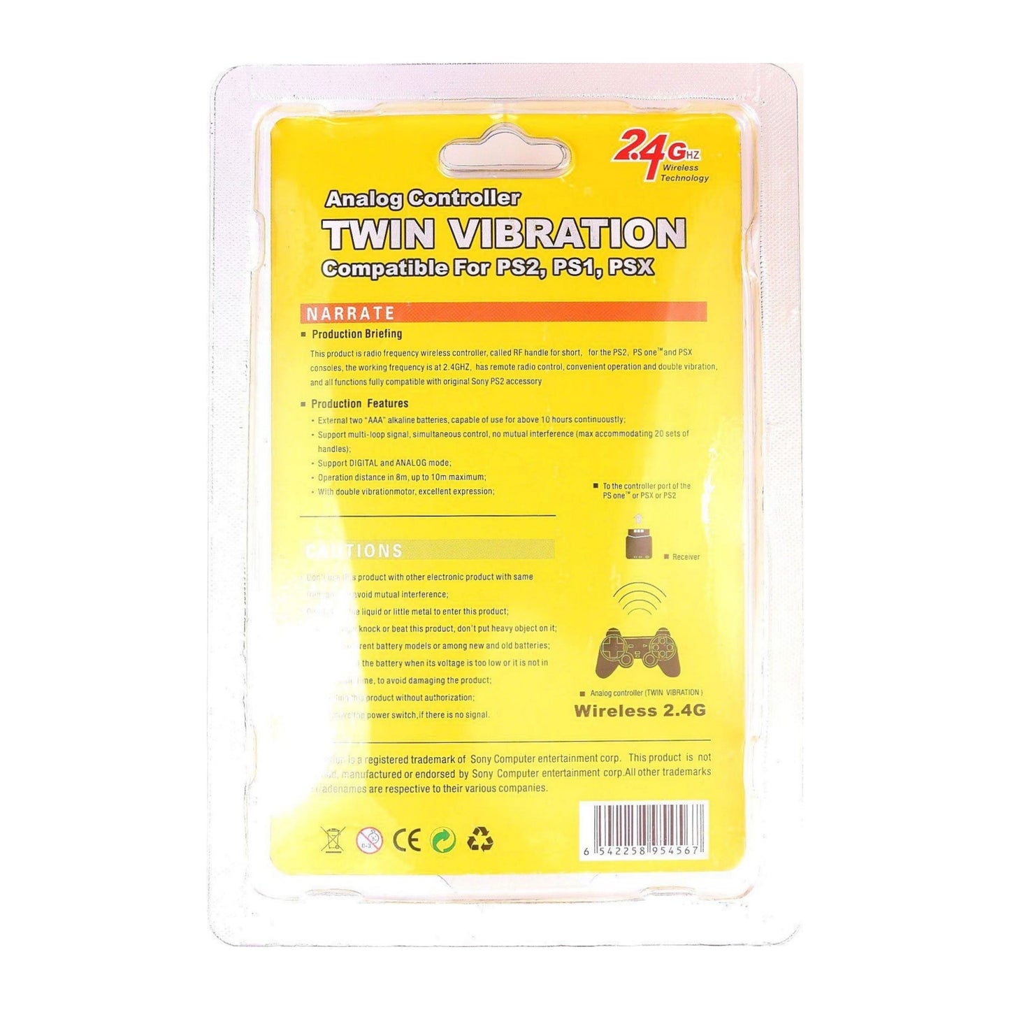PlayStation 2: Controller Wireless (PURPLE TRANSPARENT)