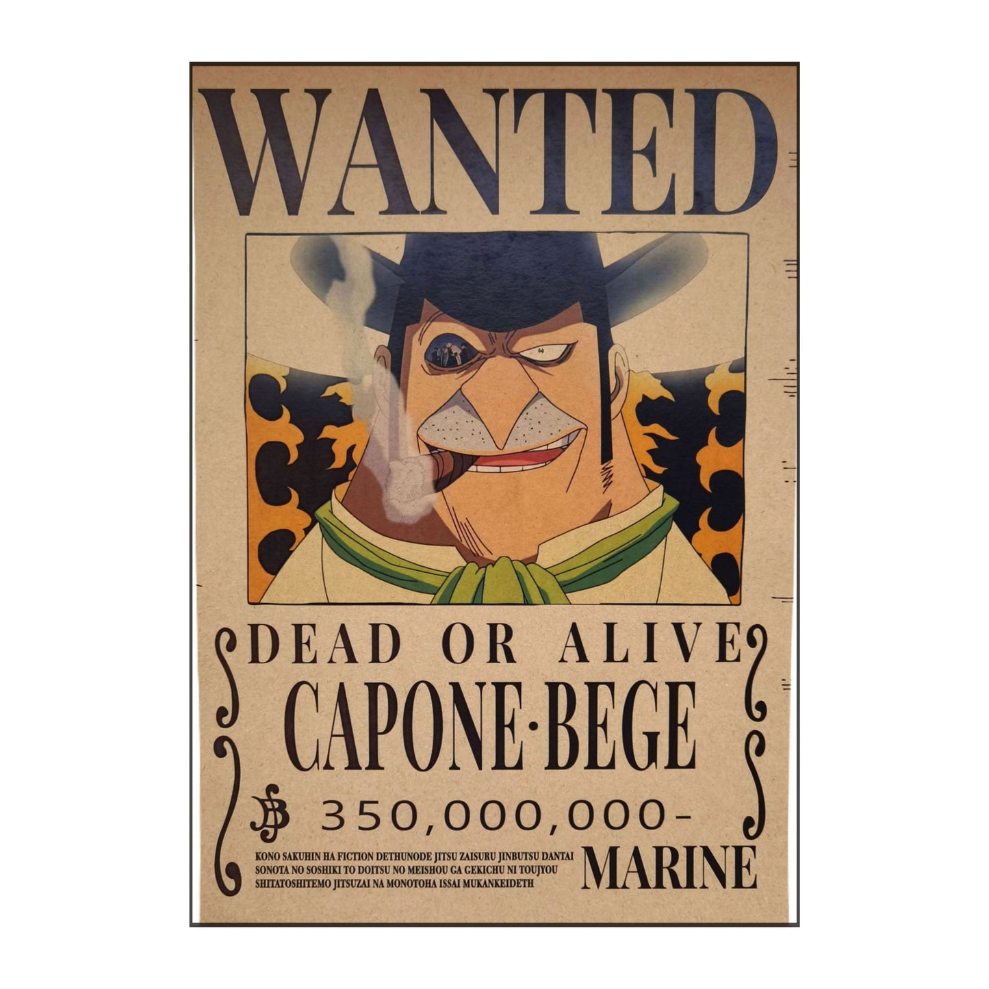 One Piece: Wanted Poster Capone. Bege 350000000 (420mm x 285mm)