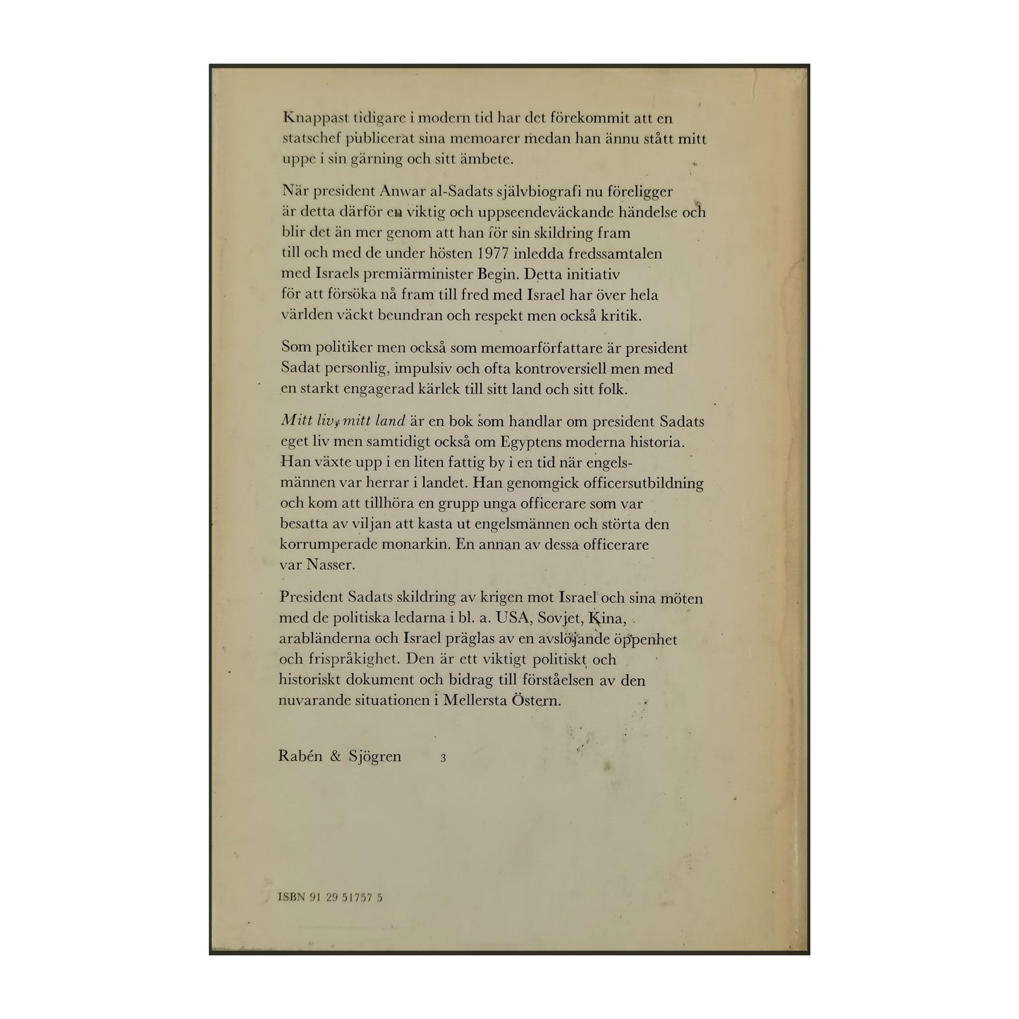 Anwar El-Sadat: Mitt Liv Mitt Land