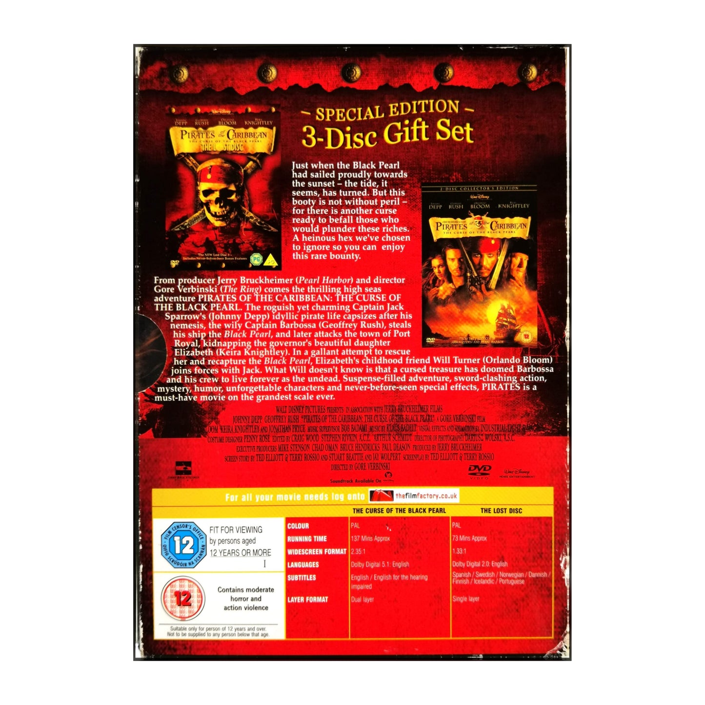 Pirates Of The Caribbean: The Curse Of The Black Pearl + The Lost Disc
