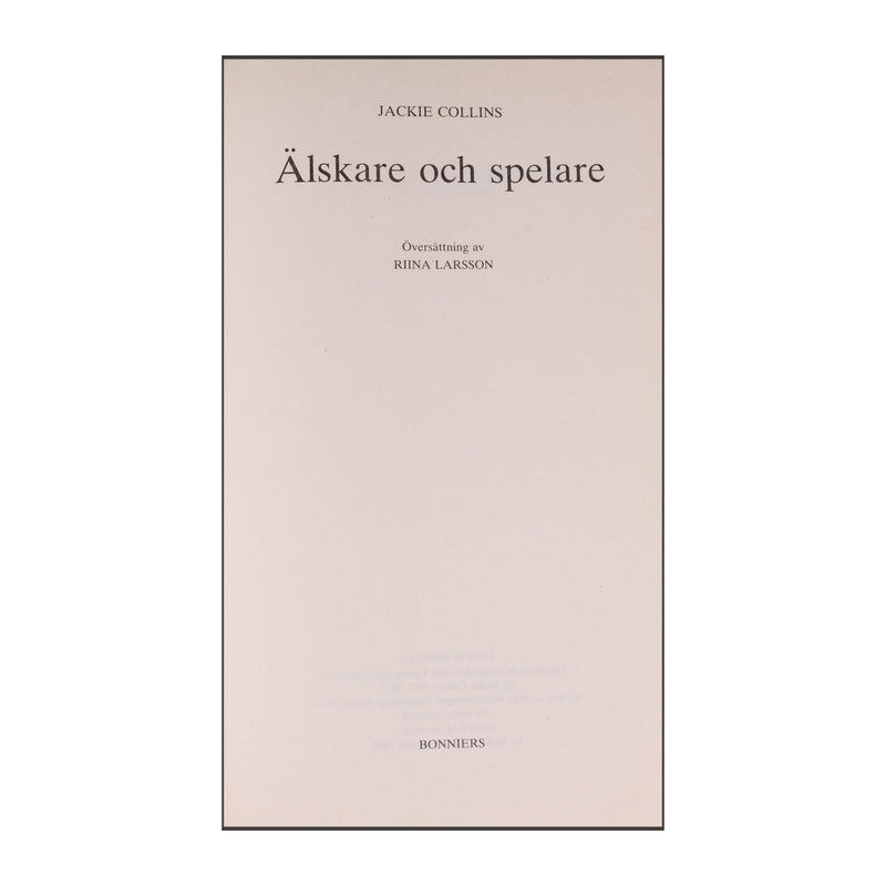 Jackie Collins: Älskare Och Spelare