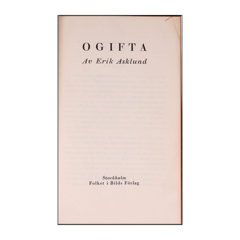 Erik Asklund: Ogifta