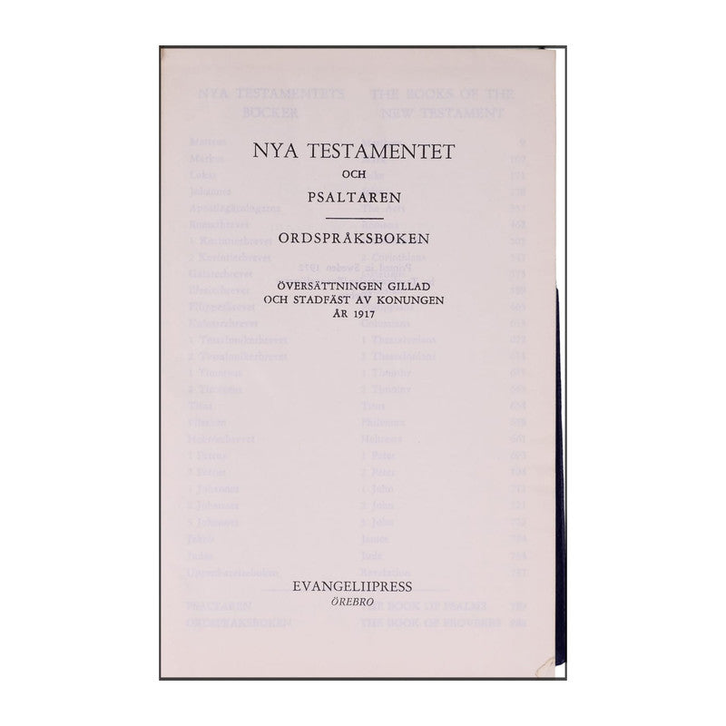 Nya Testamentet - Och Psaltaren, Ordspråksboken