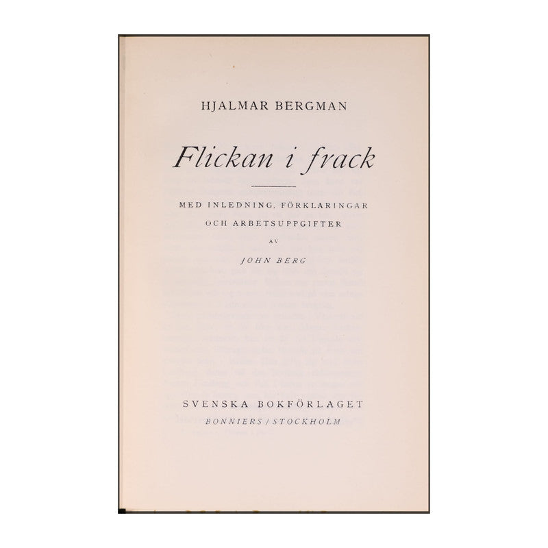 Hjalmar Bergman: Flickan I Frack