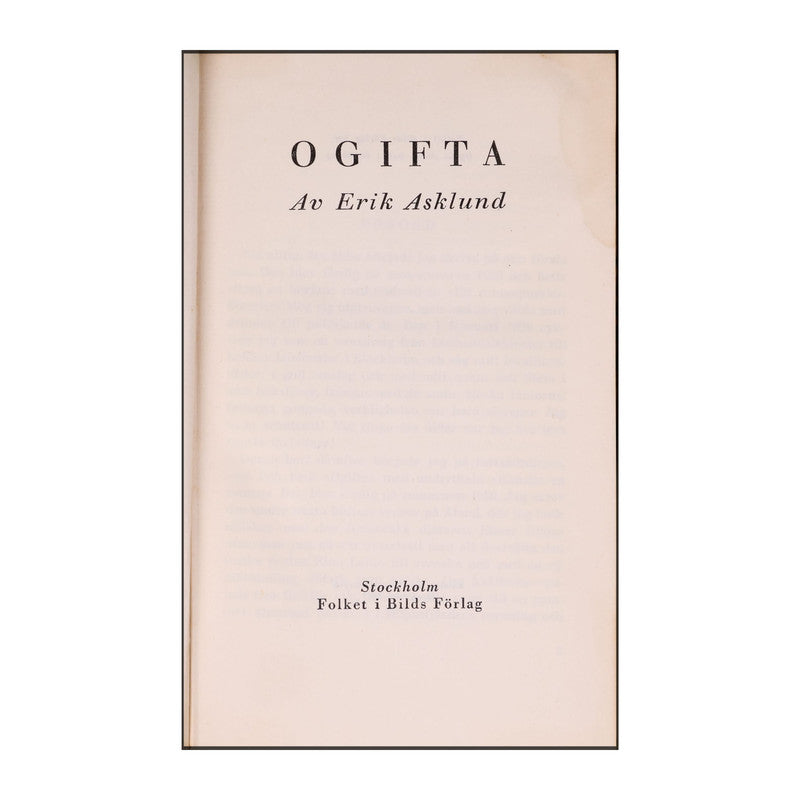 Erik Asklund: Ogifta