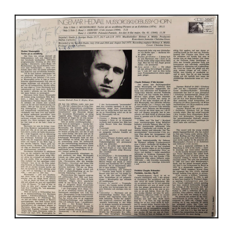 Ingemar Hedvall: Mussorgskij - Debussy - Chopin