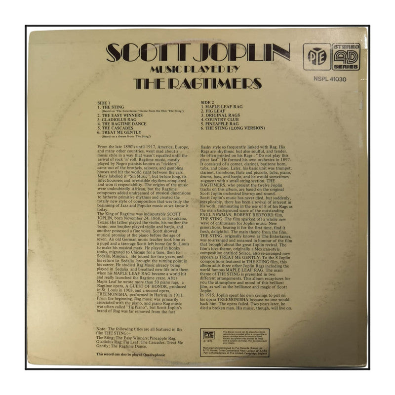 The Ragtimers: Scott Joplin Music