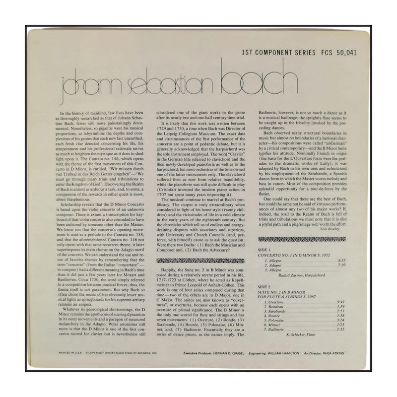 Johann Sebastian Bach: Concerto No 1 - Suite No 2