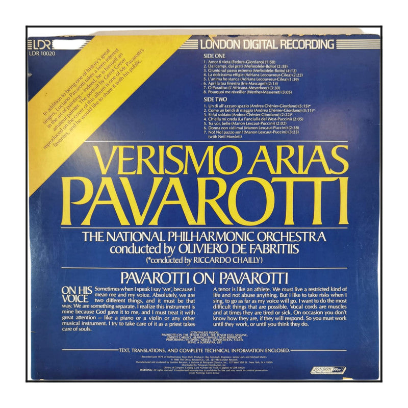 Luciano Pavarotti: Verismo Arias