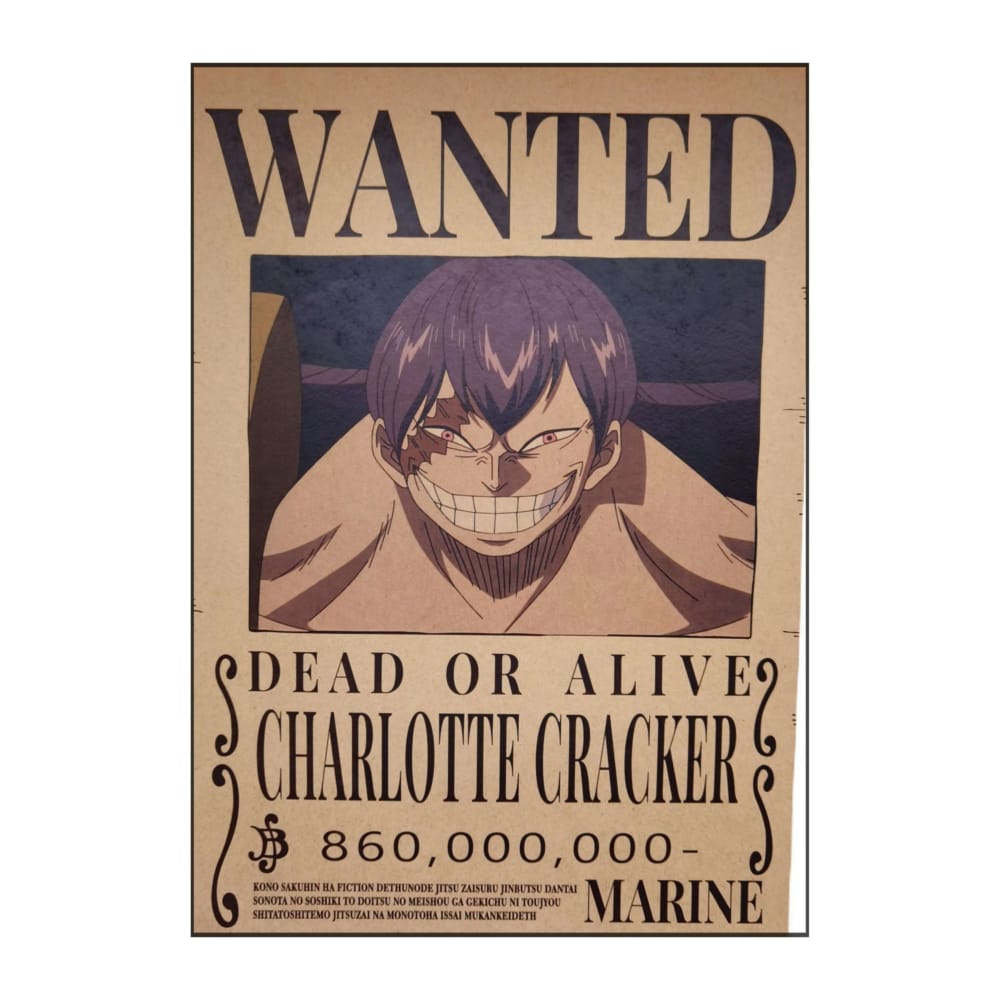 One Piece: Wanted Poster Charlotte Cracker 860000000 (420Mm X 285Mm)
