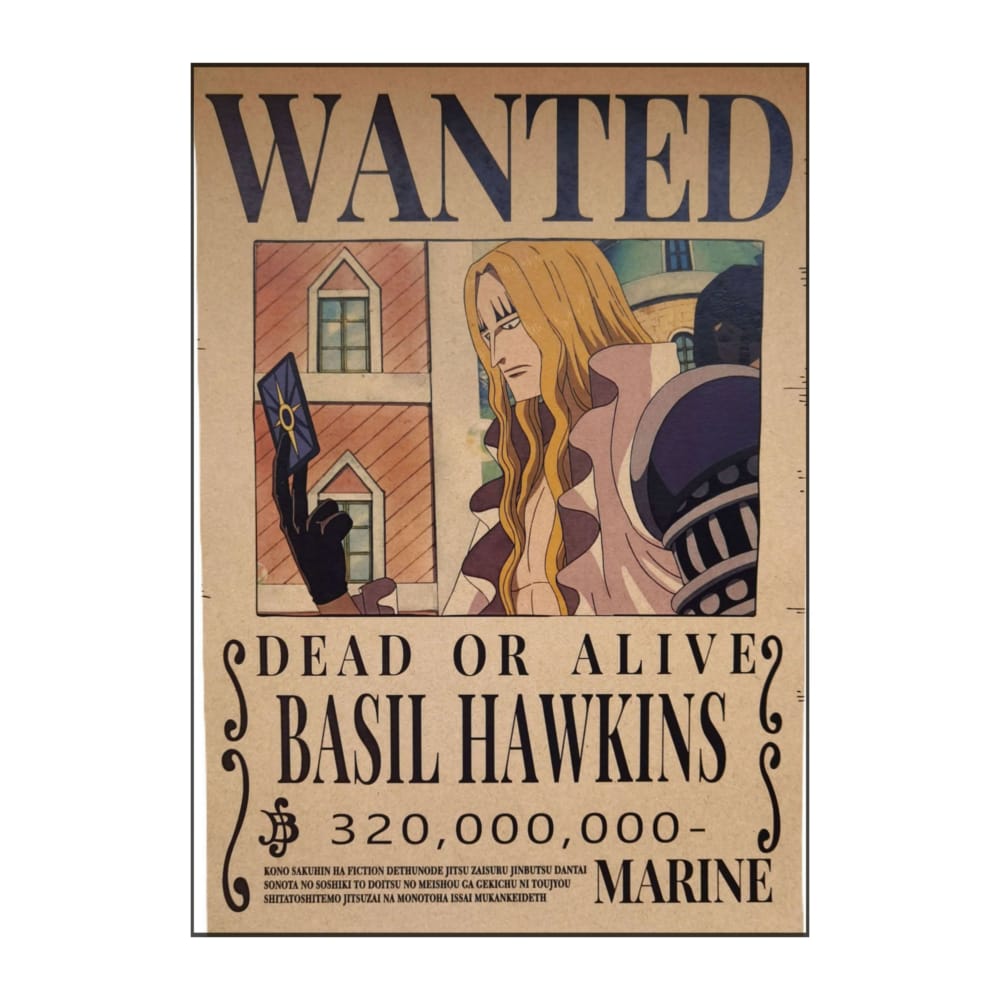 One Piece: Wanted Poster Basil Hawkins 320000000 (420Mm X 285Mm)