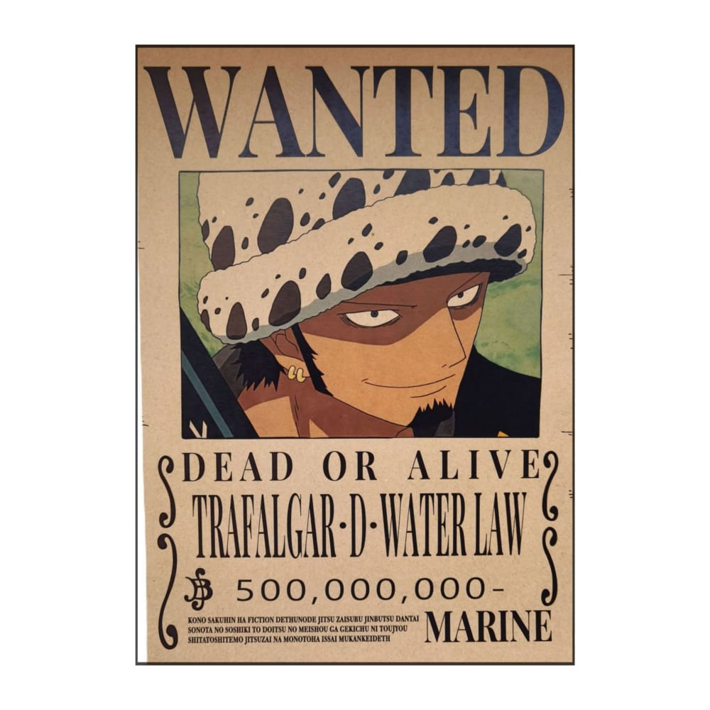 One Piece: Wanted Poster Trafalgar D. Water Law 500000000 (420Mm X 285Mm)