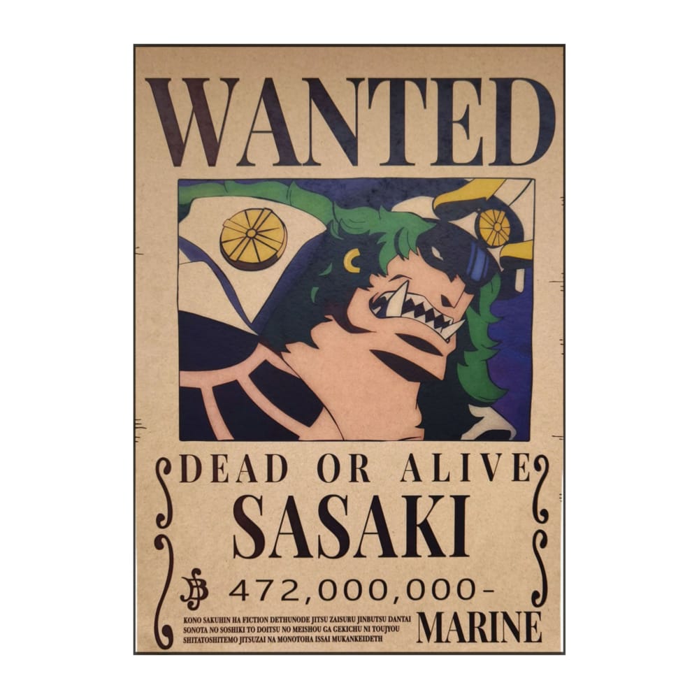 One Piece: Wanted Poster Sasaki 472000000 (420Mm X 285Mm)