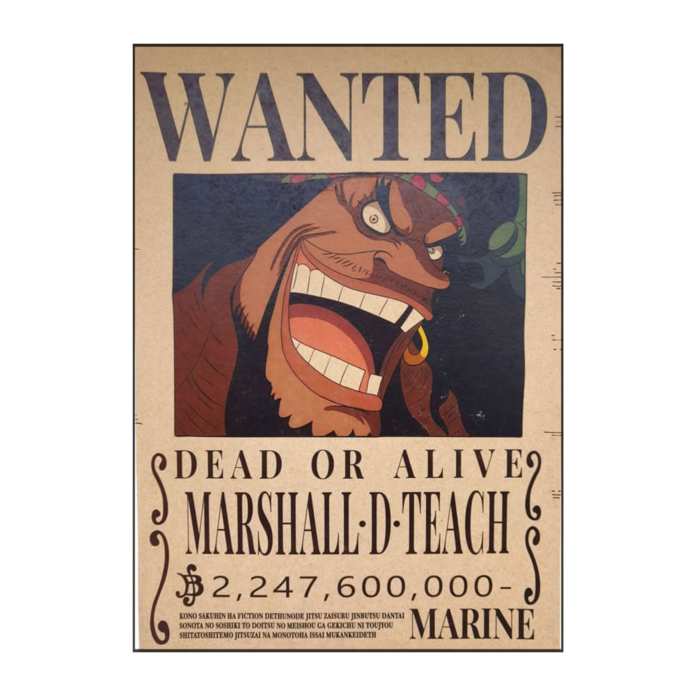 One Piece: Wanted Poster Marshall D. Teach 2247600000 (420Mm X 285Mm)