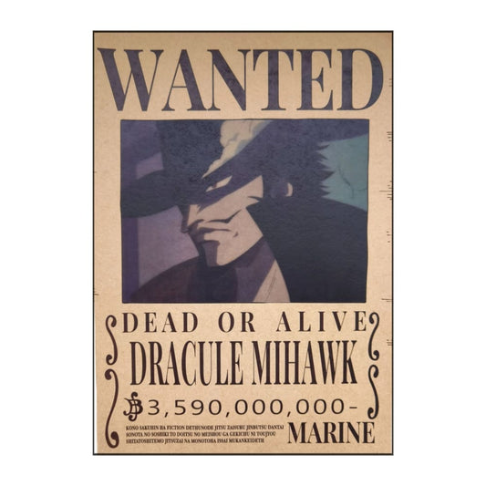 One Piece: Wanted Poster Dracule Mihawk 3590000000 (420Mm X 285Mm)