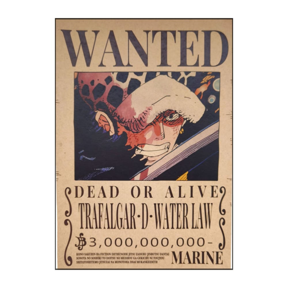 One Piece: Wanted Poster Trafalgar D. Water Law 3000000000 (420Mm X 285Mm)