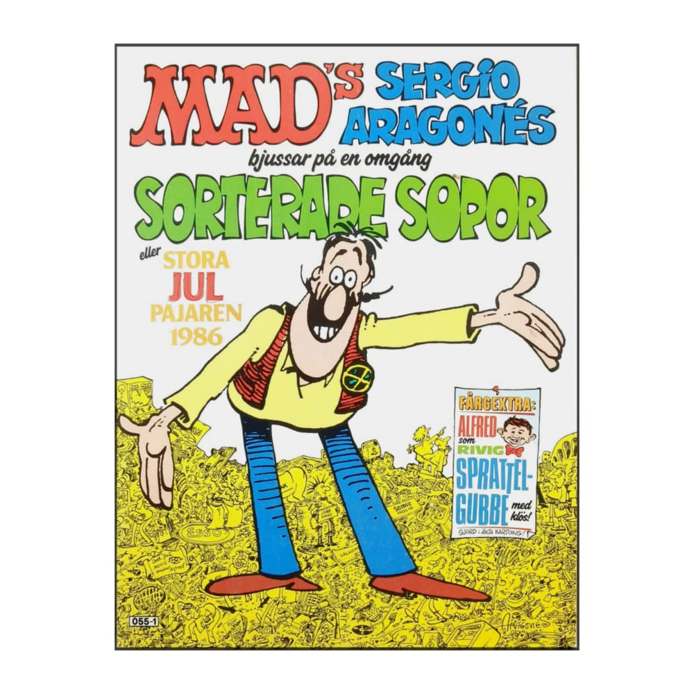 Mad'D Sergio Aragonés Bjussar På Omgång Sorterade Sopor Eller Stora Jul Pajaren