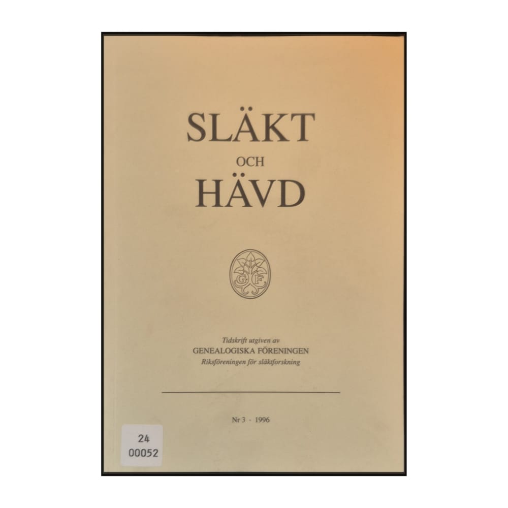 Släkt Och Hävd 1996-03