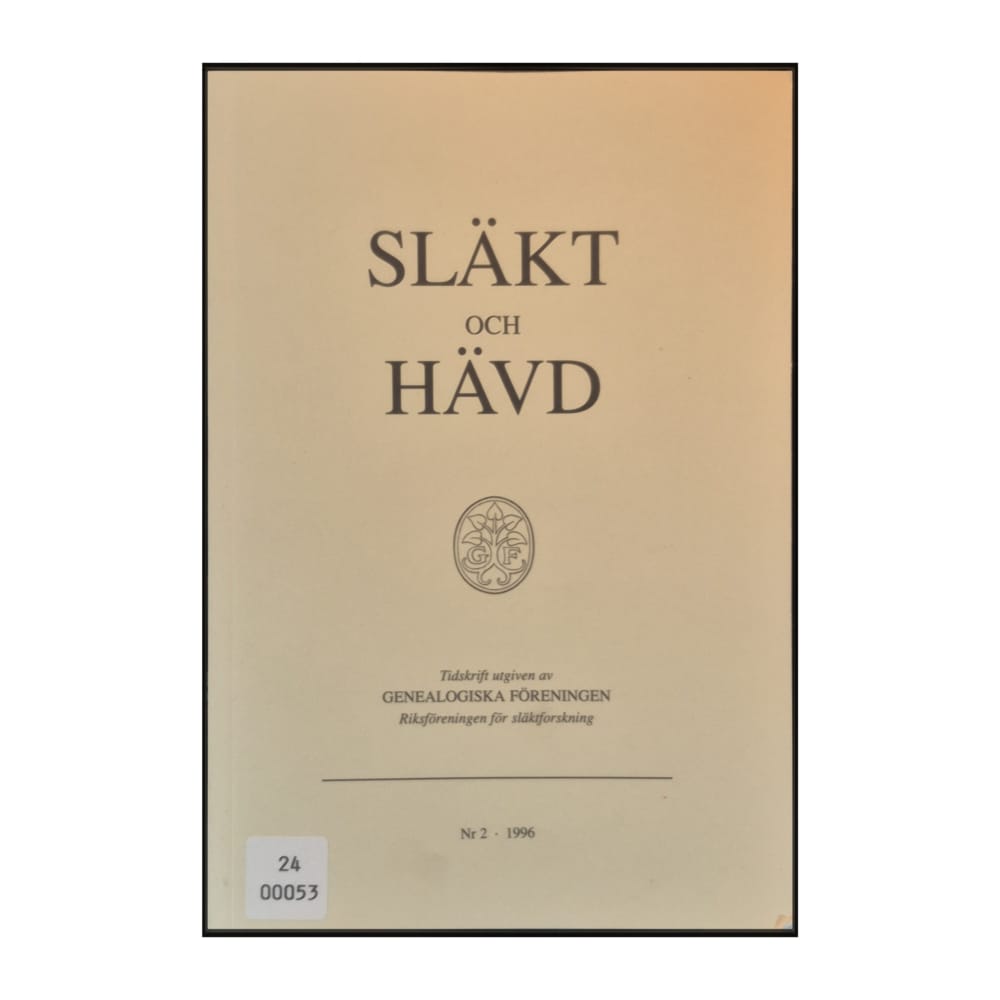 Släkt Och Hävd 1996-02