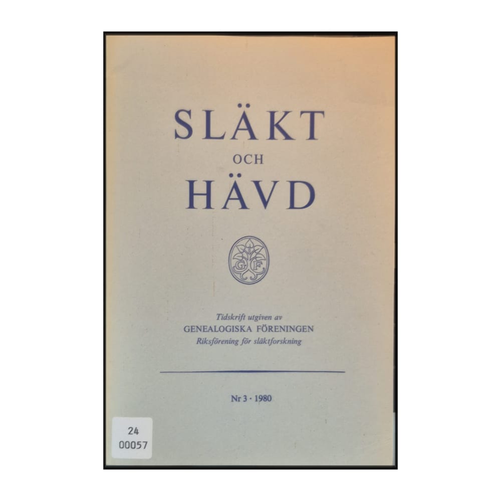 Släkt Och Hävd 1980-03