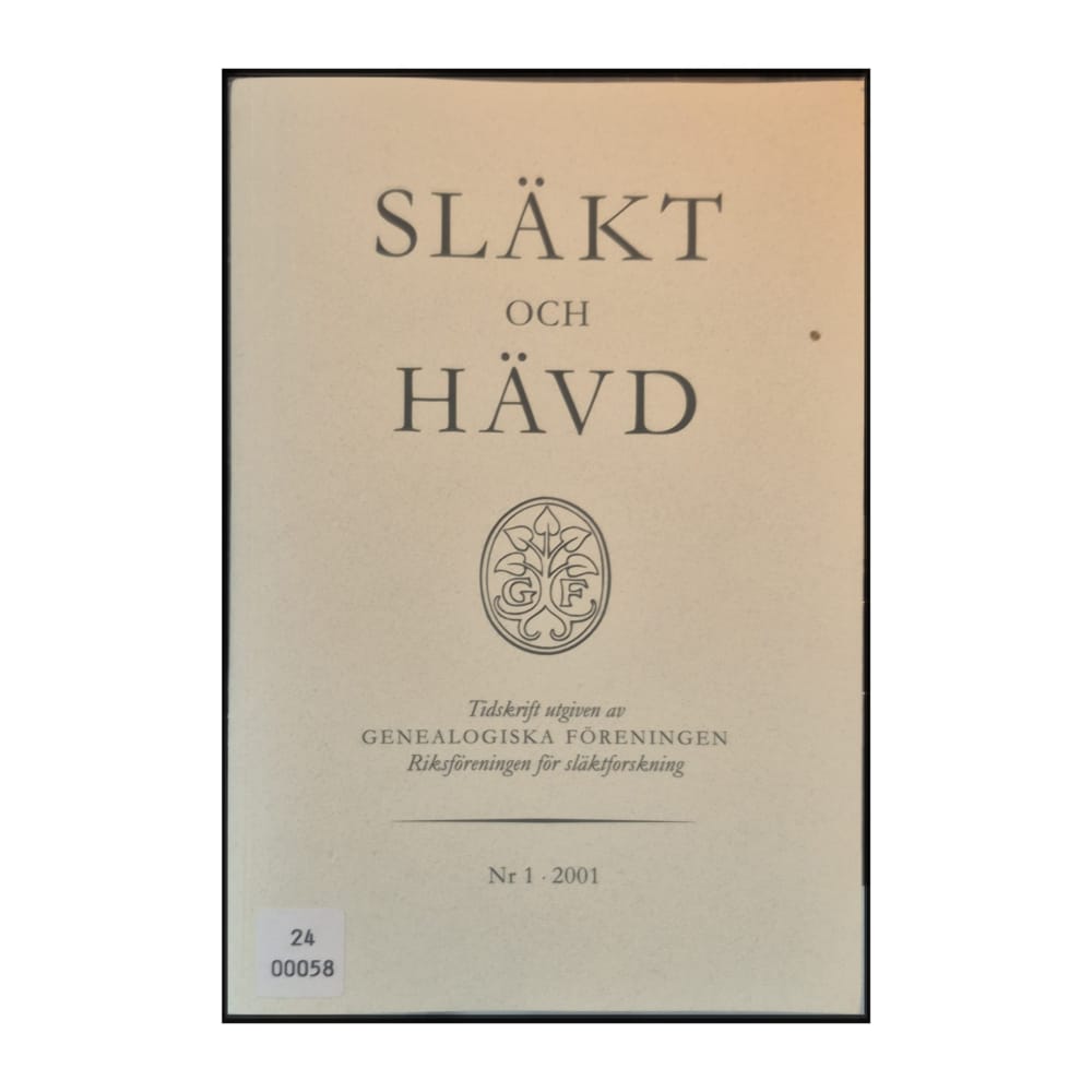 Släkt Och Hävd 2001-01