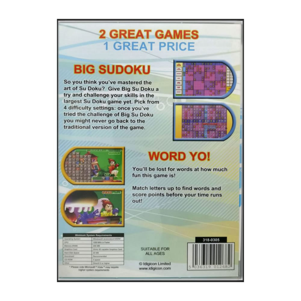 2 Great Games: Sudoku: Big Sudoku + Word Yo