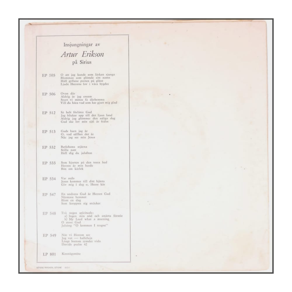 Artur Erikson: När Vi Honom Ser