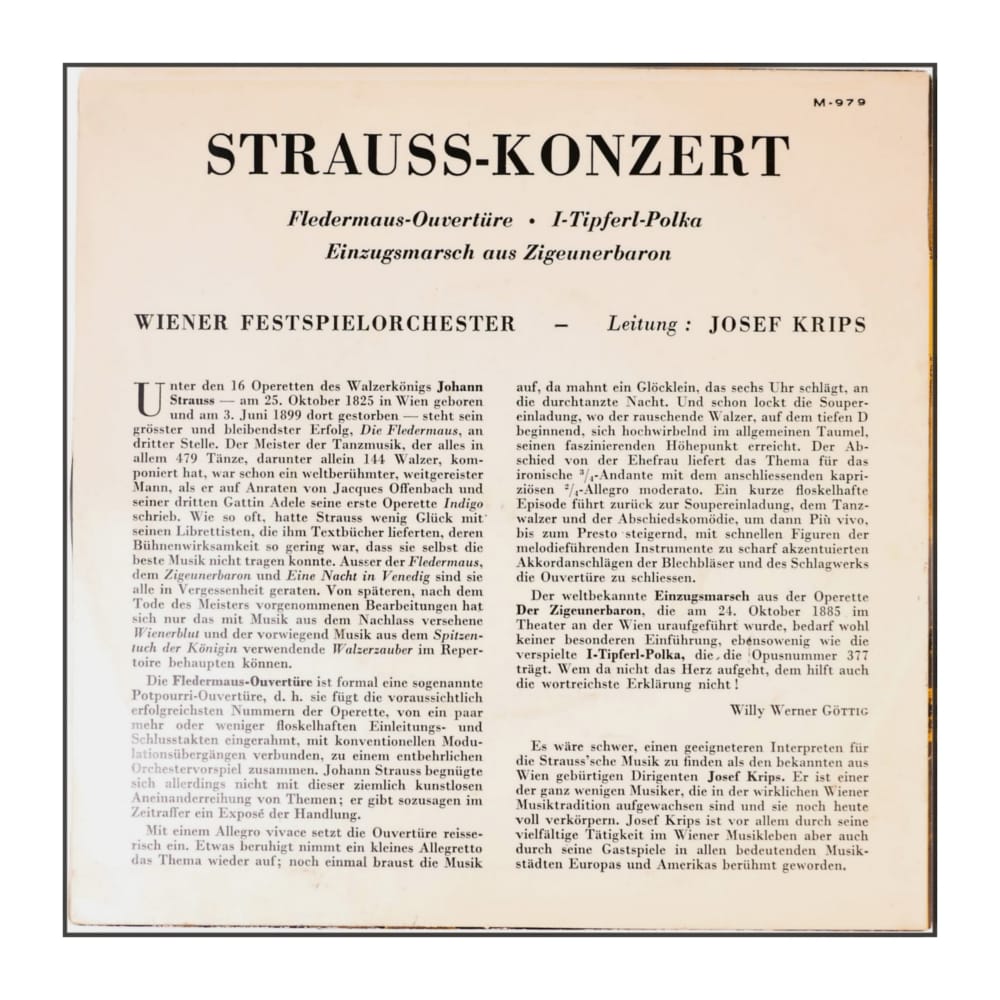 Johann Strauss Jr: Strauss-Konzert- Vinyl
