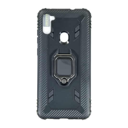Samsung Galaxy A11/A115: Case (Black) Stand + Screen Protector