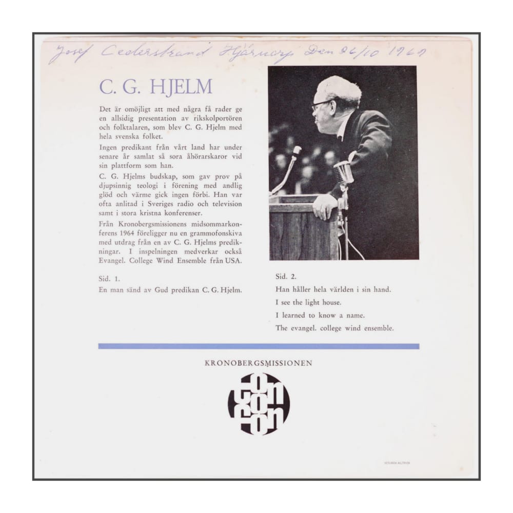 C.G.Hjelm: En Man Sänd Av Gud