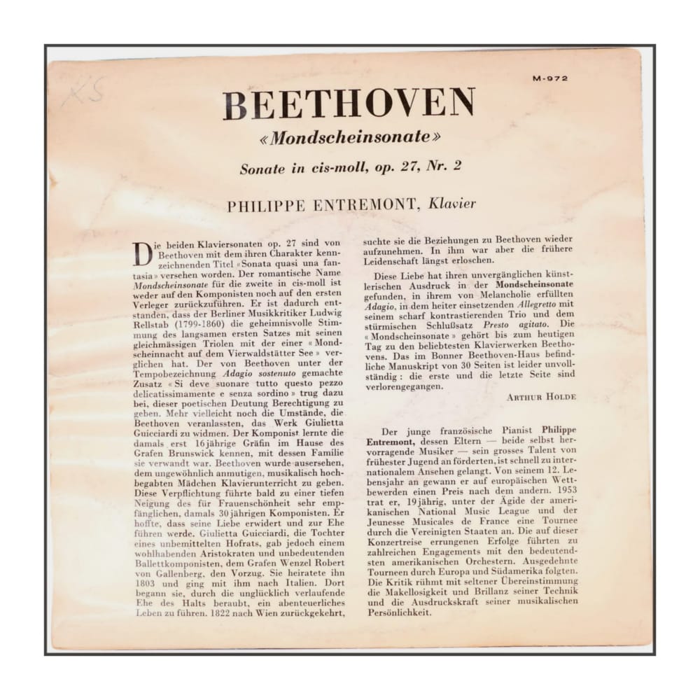 Ludwig Van Beethoven: Sonate No. 14 En Ut Dièse Mineur, Op. 27 No. 2, 'Clair De Lune'