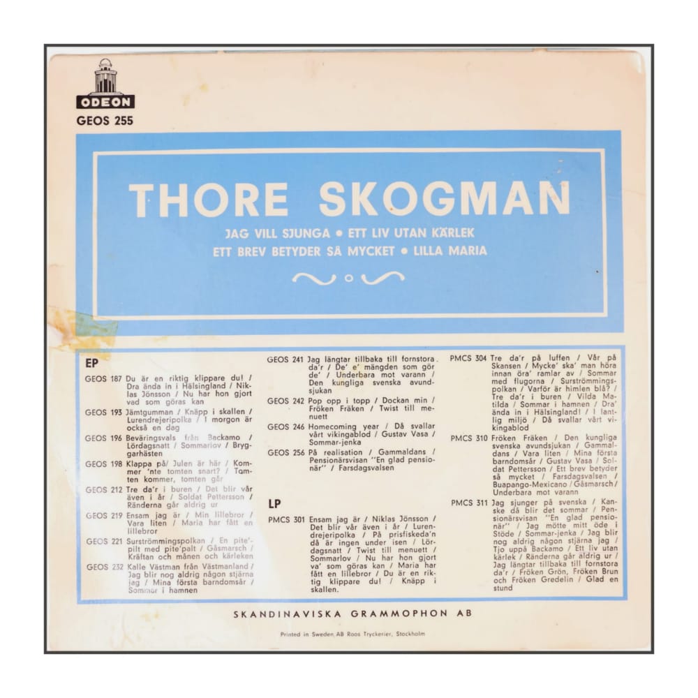 Thore Skogman: Jag Vill Sjunga