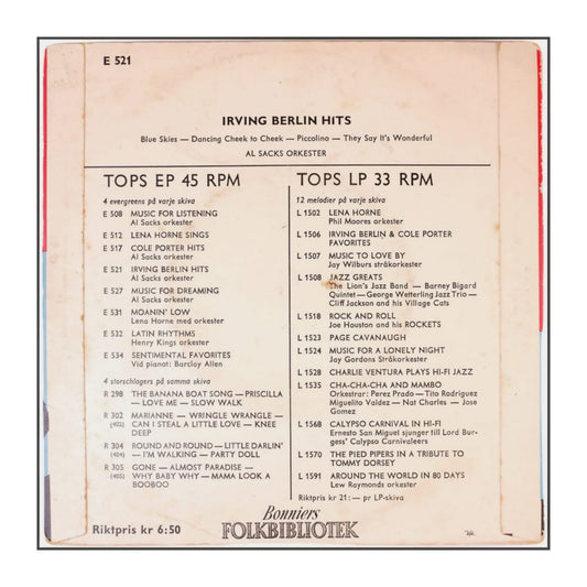 Albert Sack Orchestra: Irving Berlin Hits