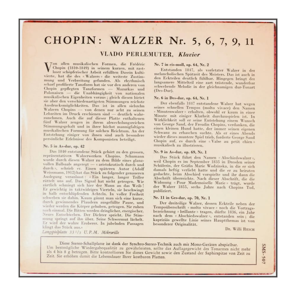 Vlado Perlemuter: Chopin Walzer