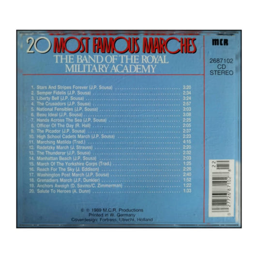 The Band Of The Royal Military Academy: 20 Most Famous Marches