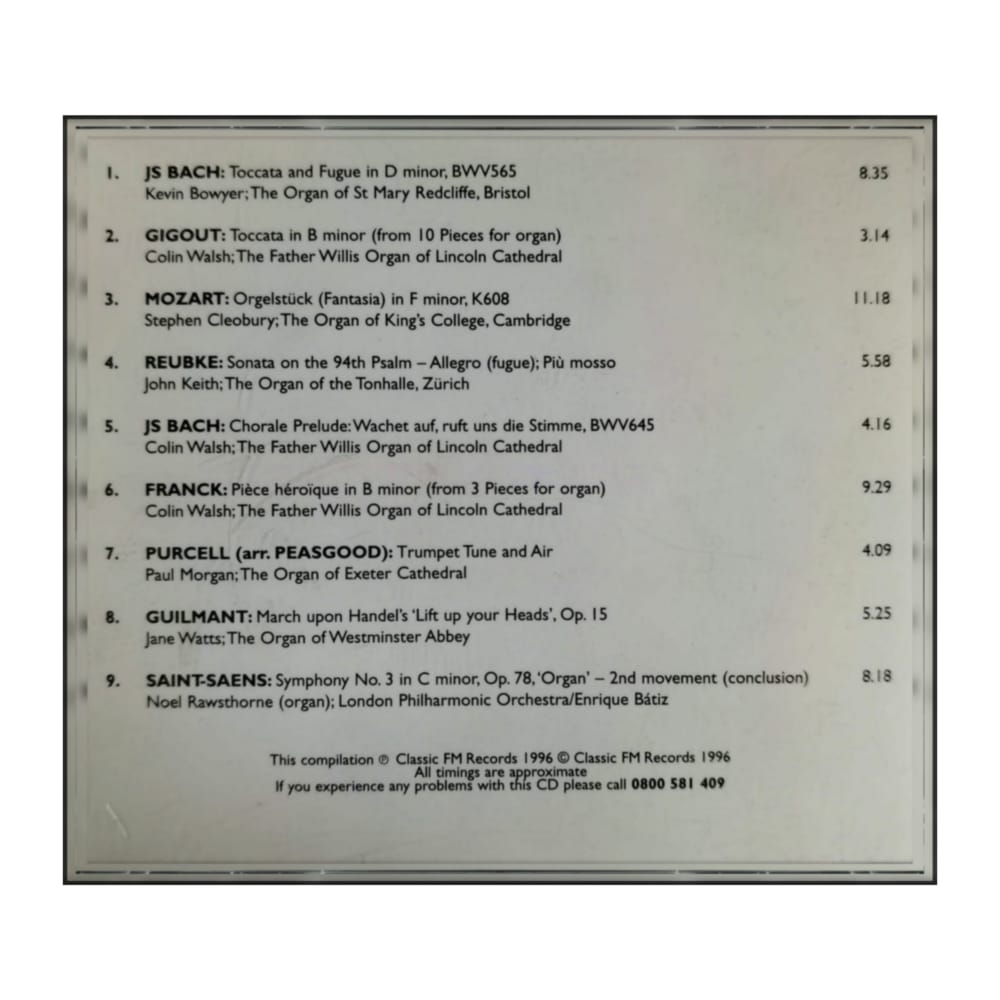 Classic Fm: The Essential Music Collection 12 All Time Great Organ Music