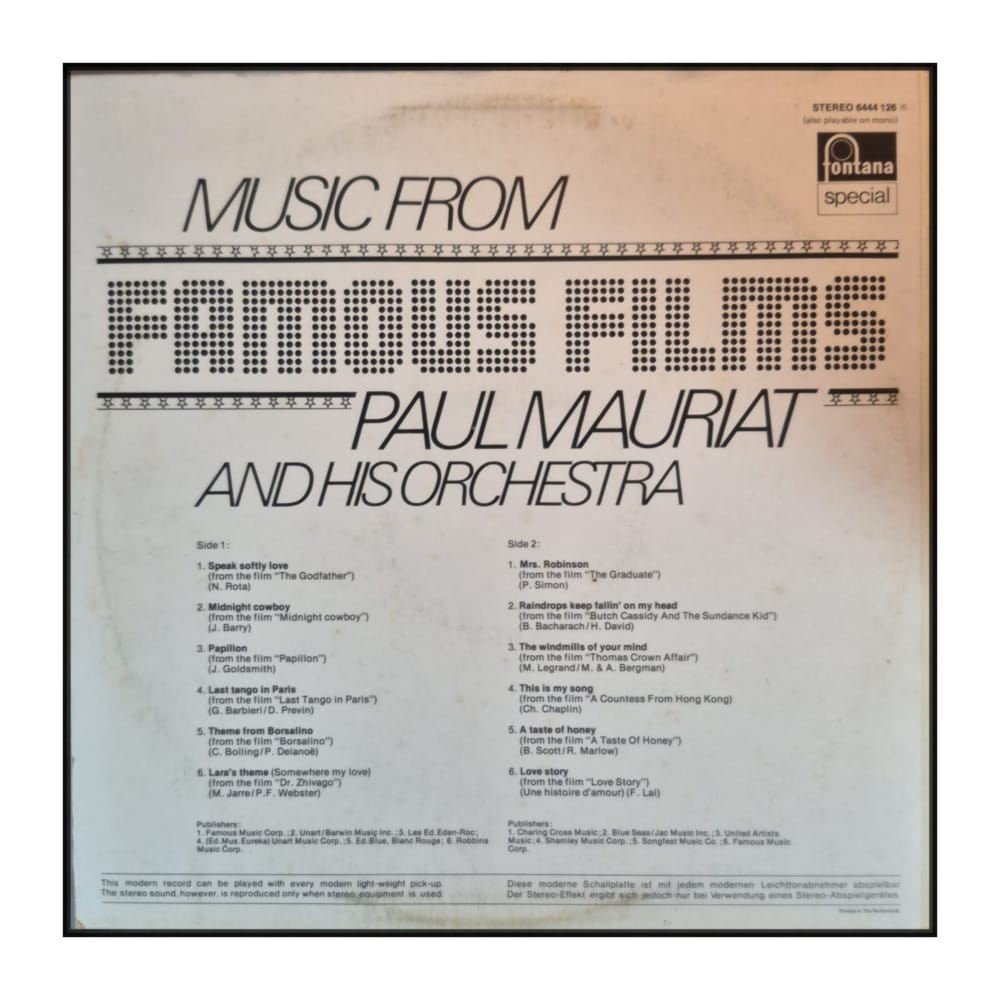 Paul Mauriat and His Orchestra: Music From Famous Films