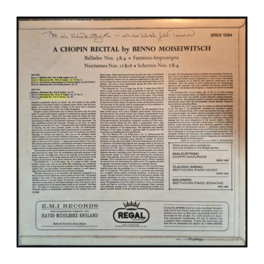 Benno Moiseiwitsch: Chopin Recital