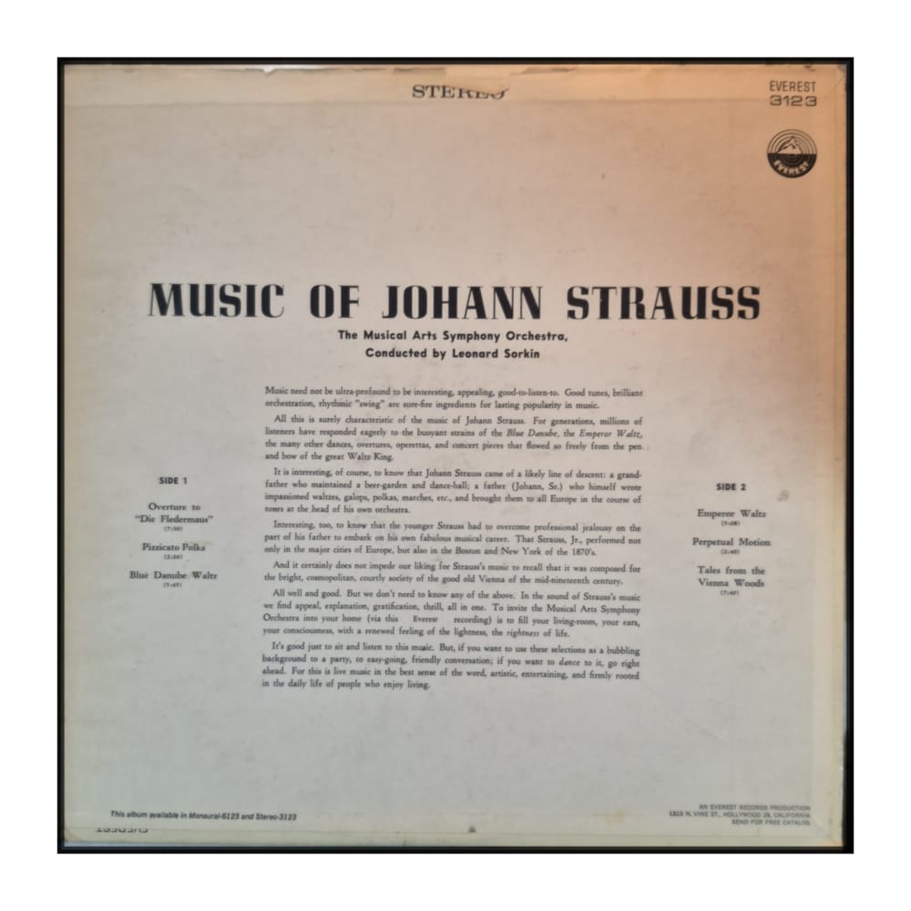 Musical Arts Symphony Orchestra & Leonard Sorkin: Music of Johann Strauss