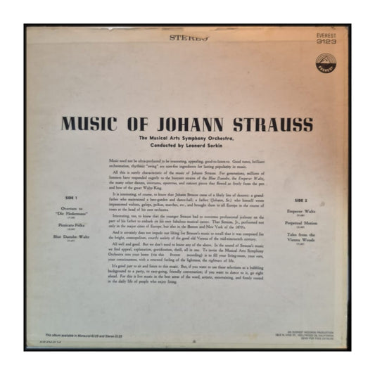 Musical Arts Symphony Orchestra & Leonard Sorkin: Music Of Johann Strauss