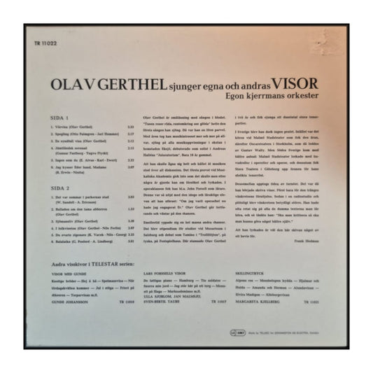 Olav Gerthel: Sjunger Egna Och Andras Visor