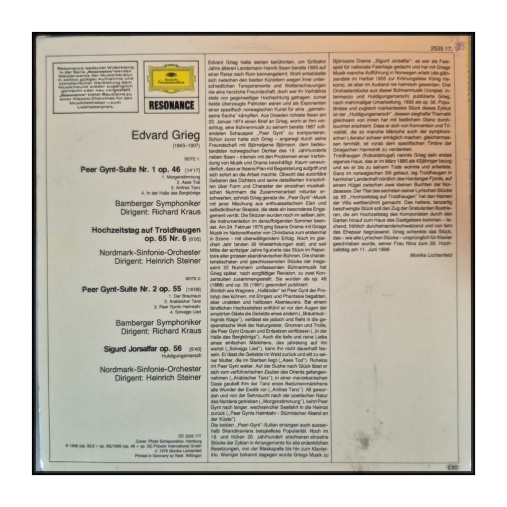 Edvard Grieg: Peer Gynt Suiten Nr. 1 & 2