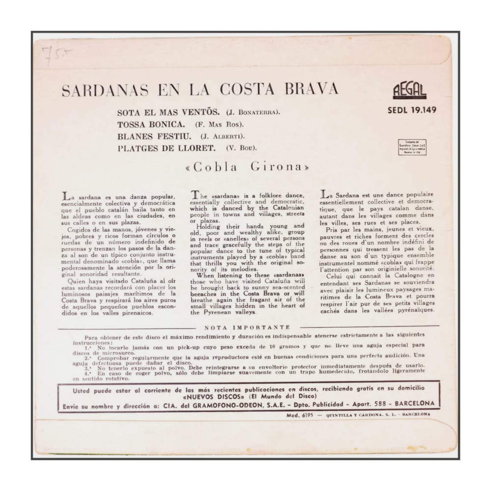 Cobla Girona: Sardanas En La Costa Brava