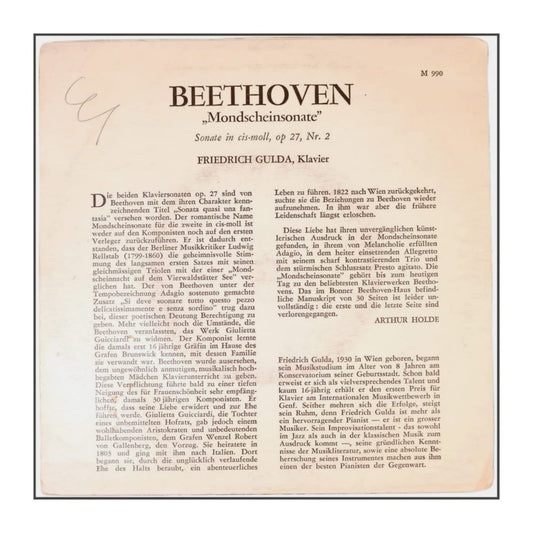 Friedrich Gulda & Ludwig Van Beethoven: Sonate Nr. 14 In Cis-Moll, 'Mondschein'