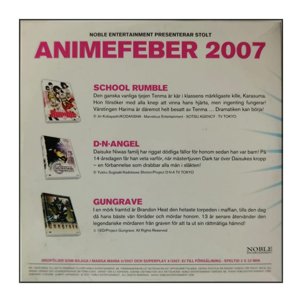 Manga Mania 2007 Nr 4 School Rumble D.N.Angel Gungrave