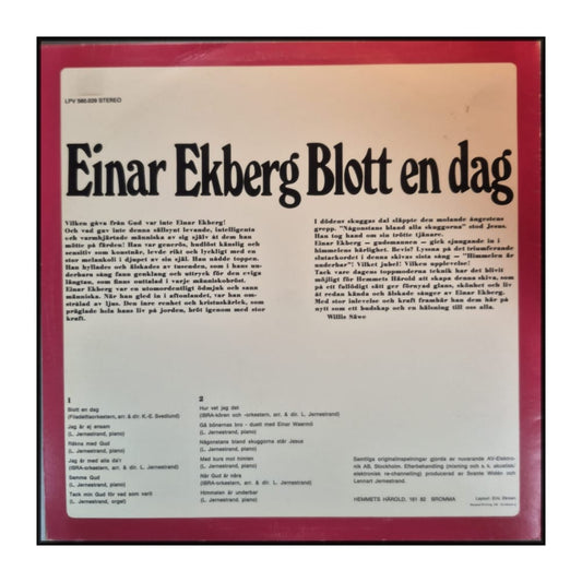 Einar Ekberg: Blott En Dag